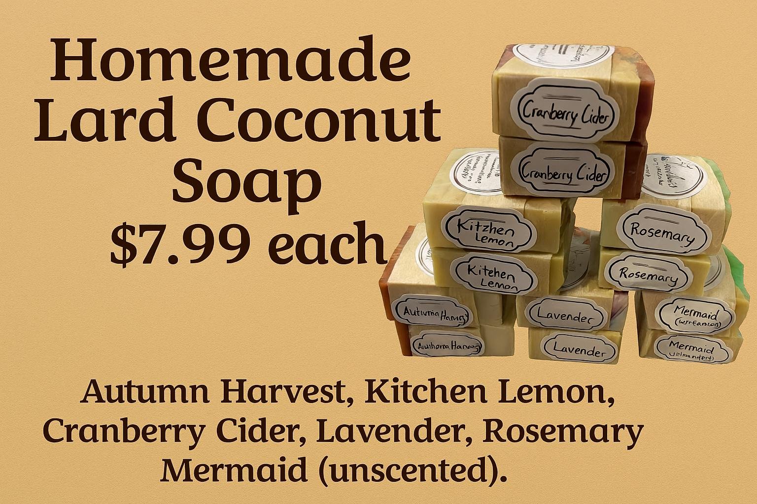 Homemade Lard Coconut Soap